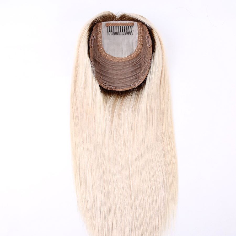 Human Hair Topper for Women Silk Toppers 7X8 with 4x4 Silk Base