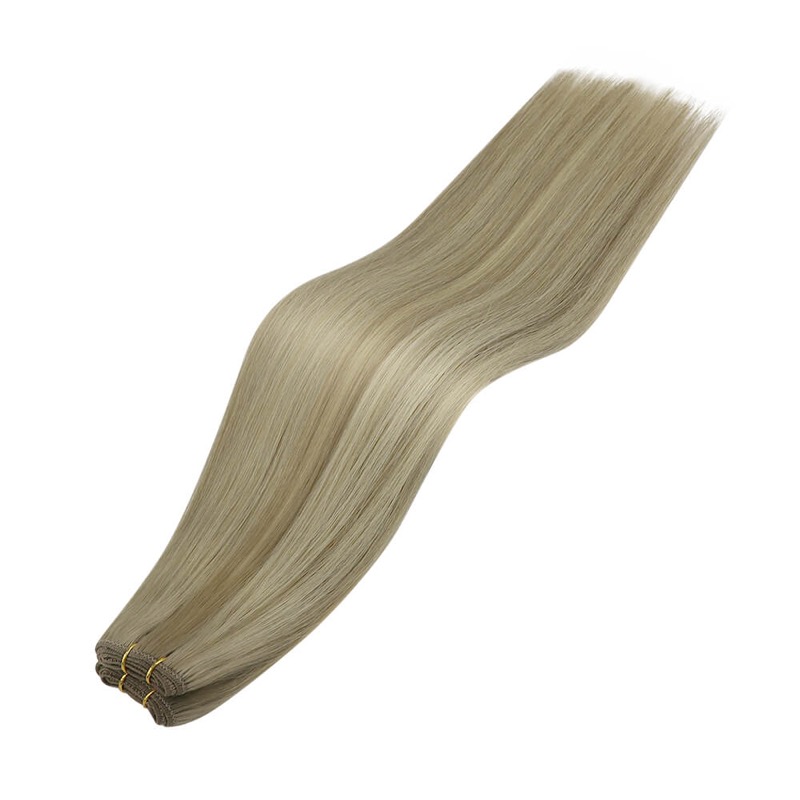 Virgin Brazilian Weft 100% Human Hair Sew-In Bundles Highlights #P8/60