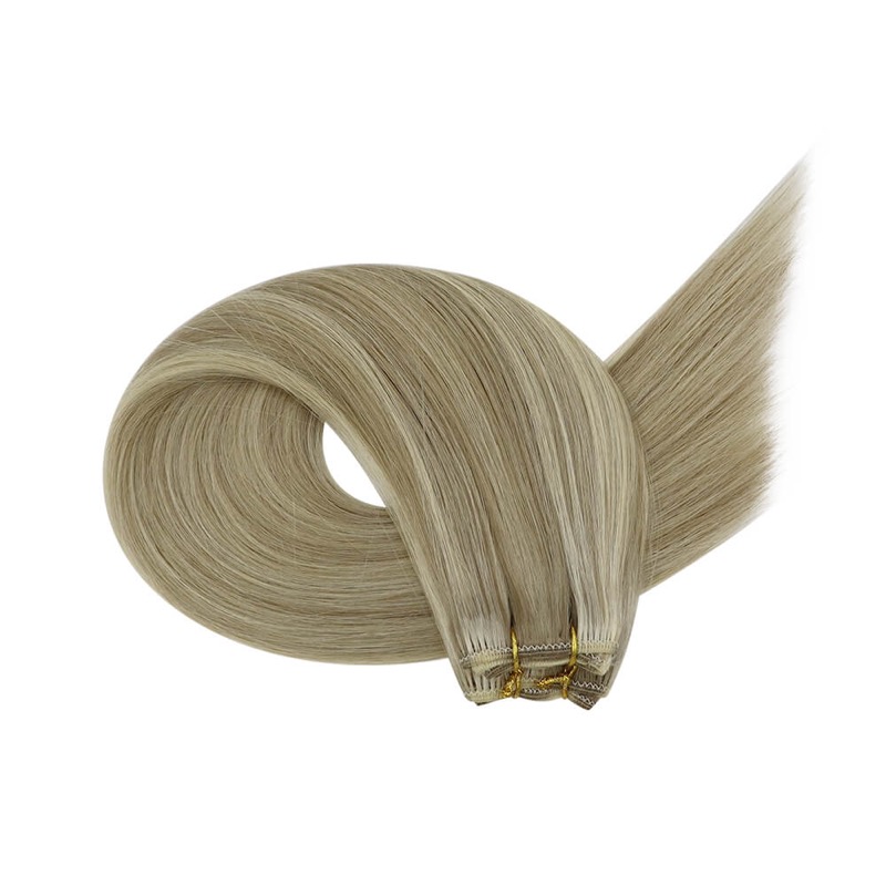 Virgin Brazilian Weft 100% Human Hair Sew-In Bundles Highlights #P8/60