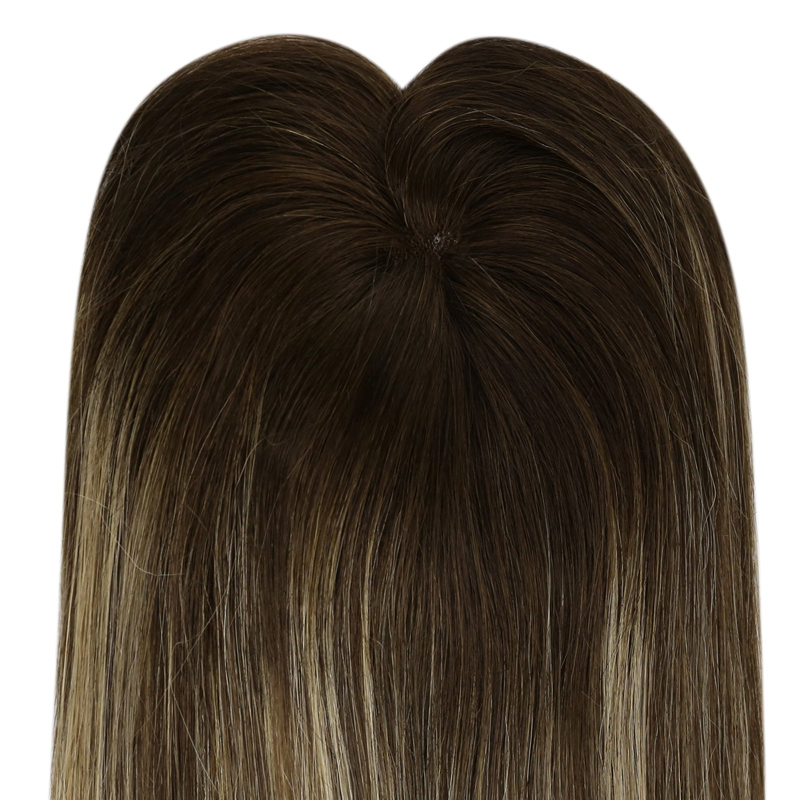 Virgin Hair Toppers 3x5 Inch Lace Base Hairpiece For Women Balayage #4/27/4