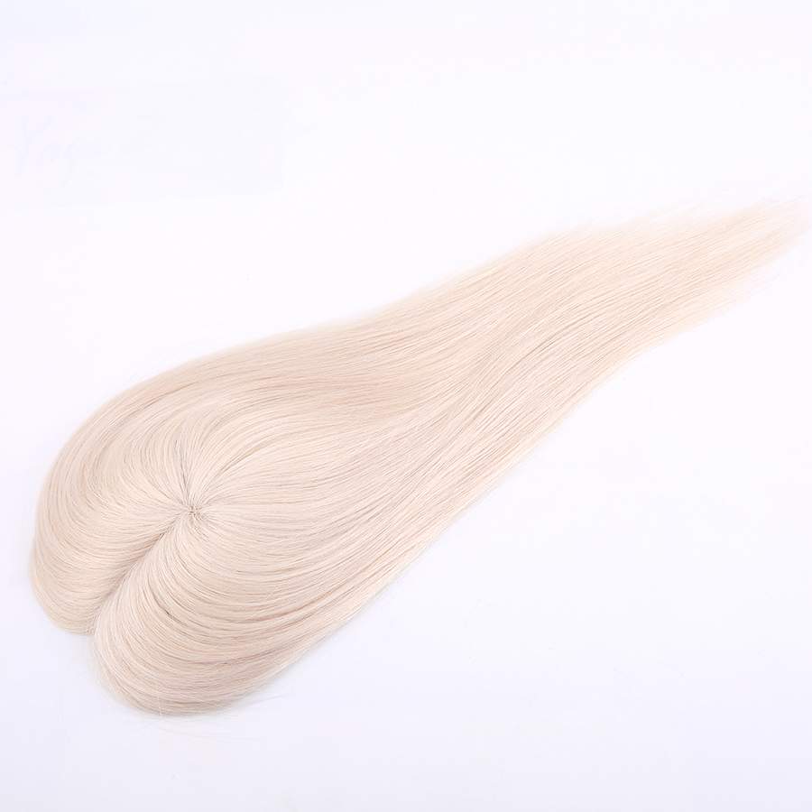 Virgin Human Hair White Blonde Topper Monofilament Hair Pieces Supplier