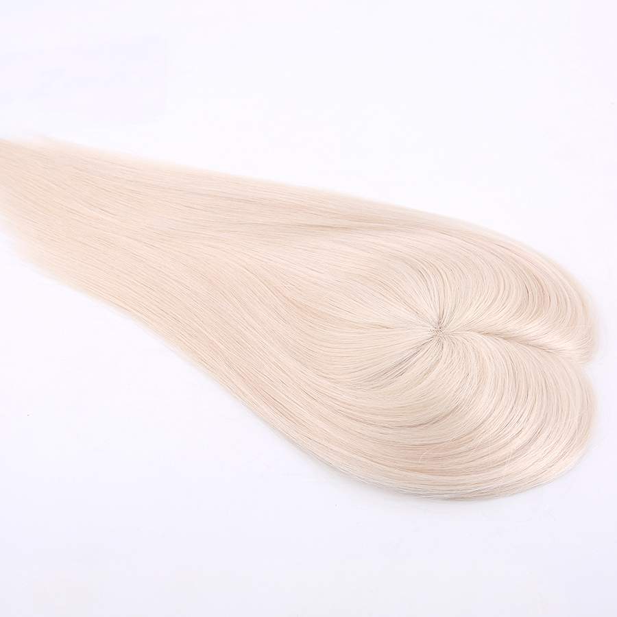 Virgin Human Hair White Blonde Topper Monofilament Hair Pieces Supplier