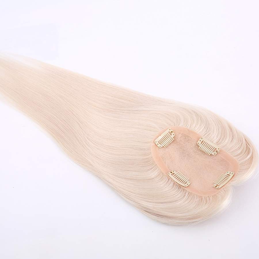 Virgin Human Hair White Blonde Topper Monofilament Hair Pieces Supplier