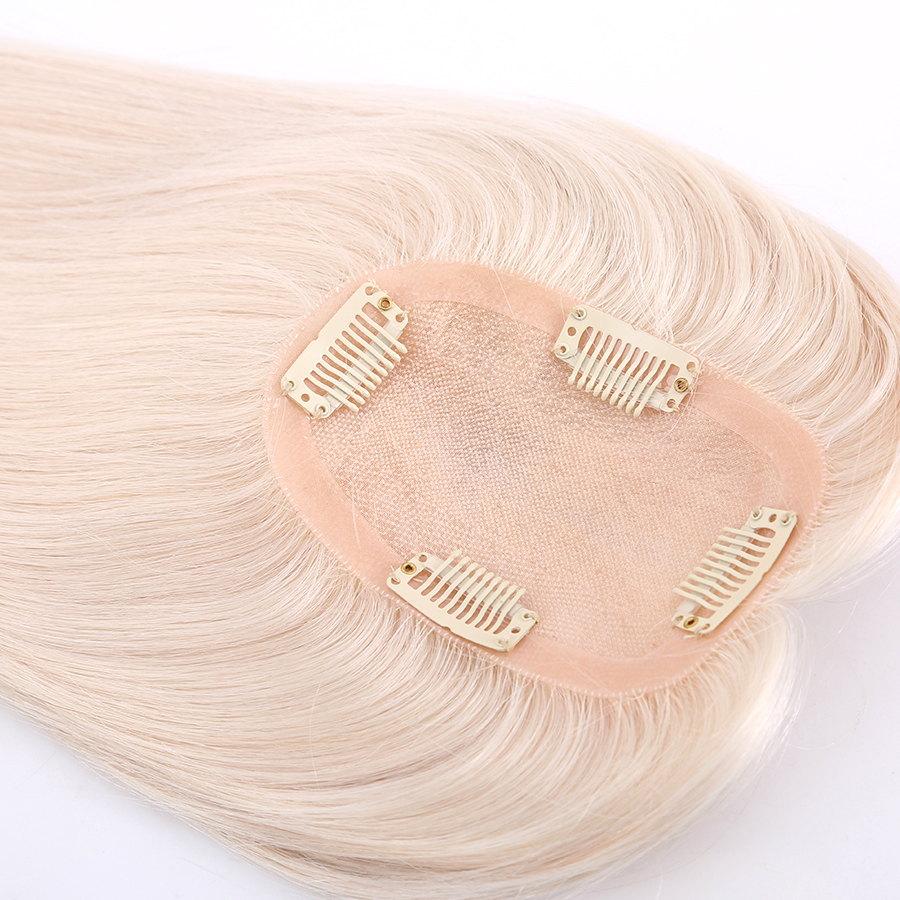 Virgin Human Hair White Blonde Topper Monofilament Hair Pieces Supplier