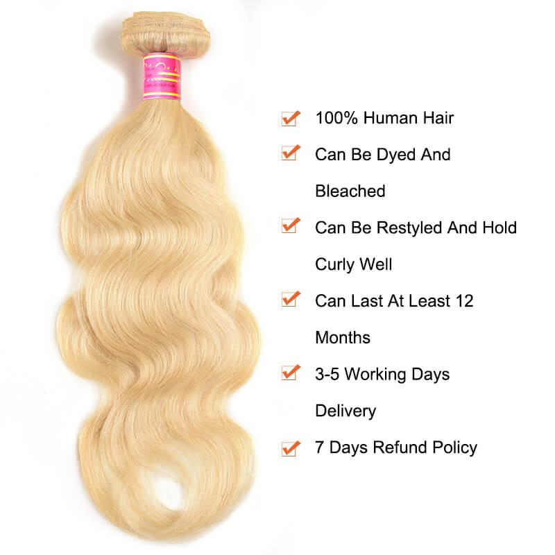 Großhandel 613 Blondes Virgin Human Hair Wave Body Wave Hair Weft