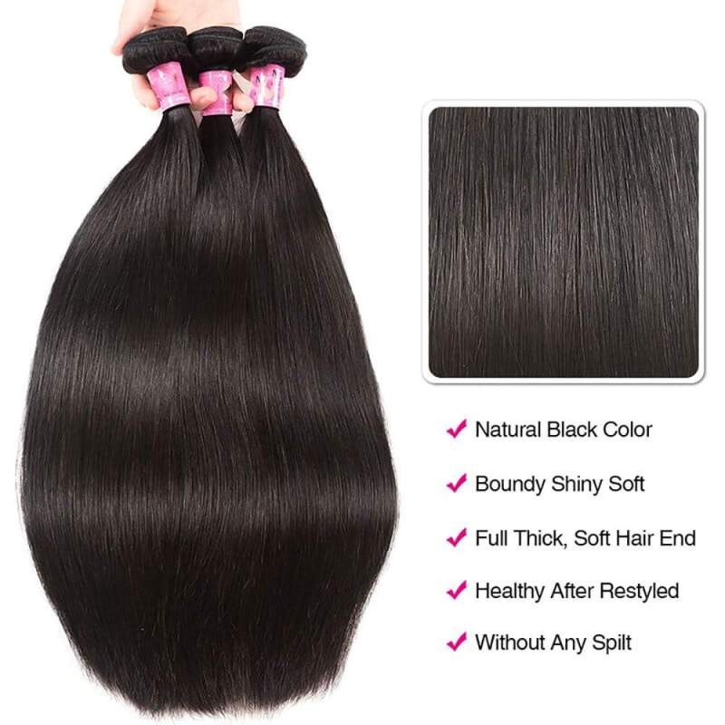 Vente en gros de cheveux humains vierges de qualité supérieure, tissage de cheveux raides