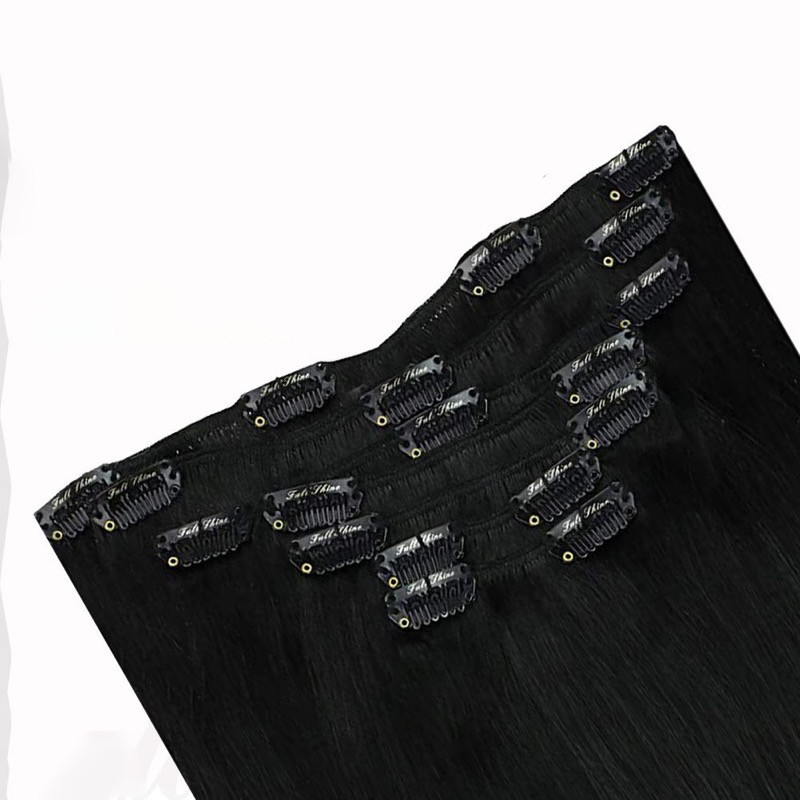 Wholesale Jet Black #1 Clip-in Extensions 100% Virgin Human Hair