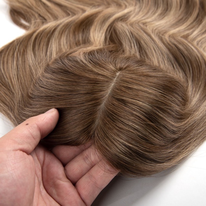 Wholesale Mono Body Wave Human Hair Toppers For Hair Loss #4/10/20
