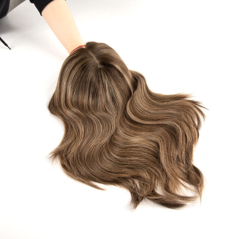Wholesale Mono Body Wave Human Hair Toppers For Hair Loss #4/10/20