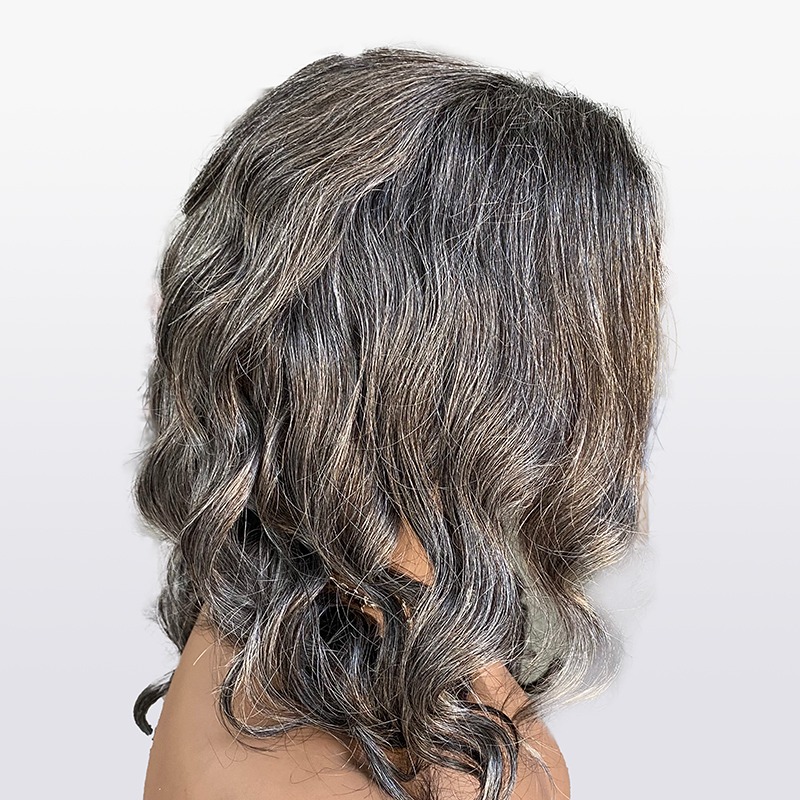 Wholesale Salt & Pepper Wigs Gray Color Wavy Wigs Glueless 13x4 Lace Front